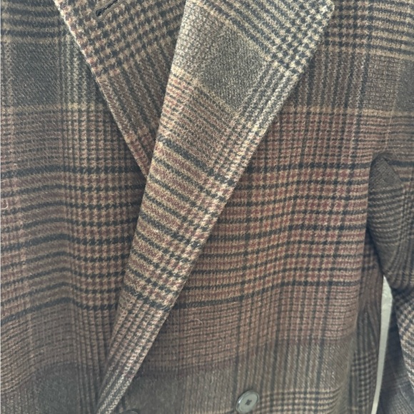 Aritzia Babaton Slouch Coat Size 1, Brown Plaid - Picture 2 of 4